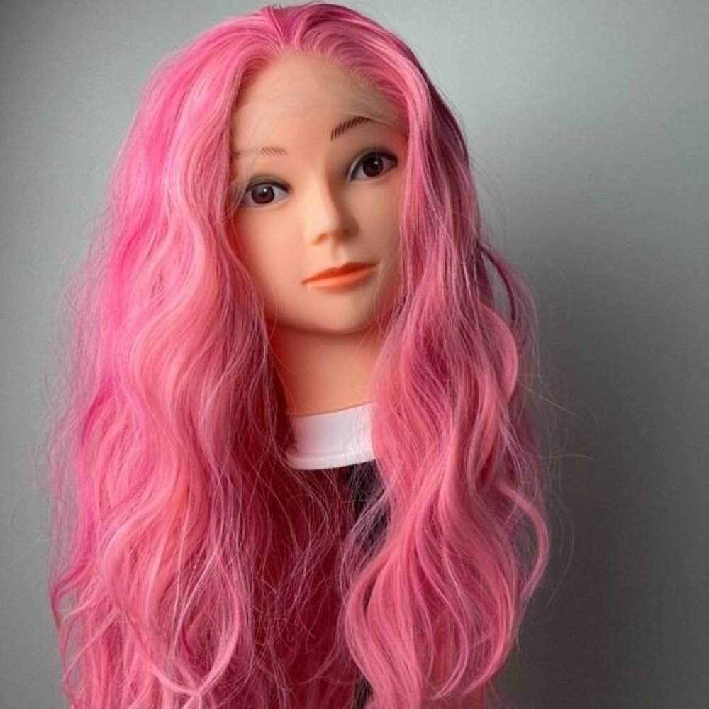 Long Pink Wig,Light Pink Wigs,